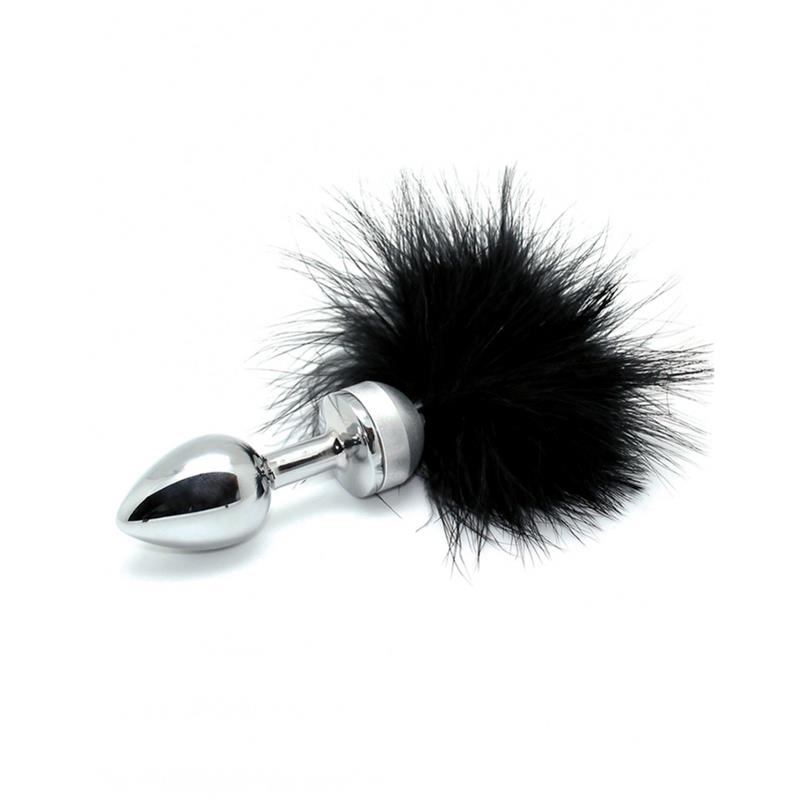 RIMBA BUTT PLUG SMALL WITH BLACK FEATHER